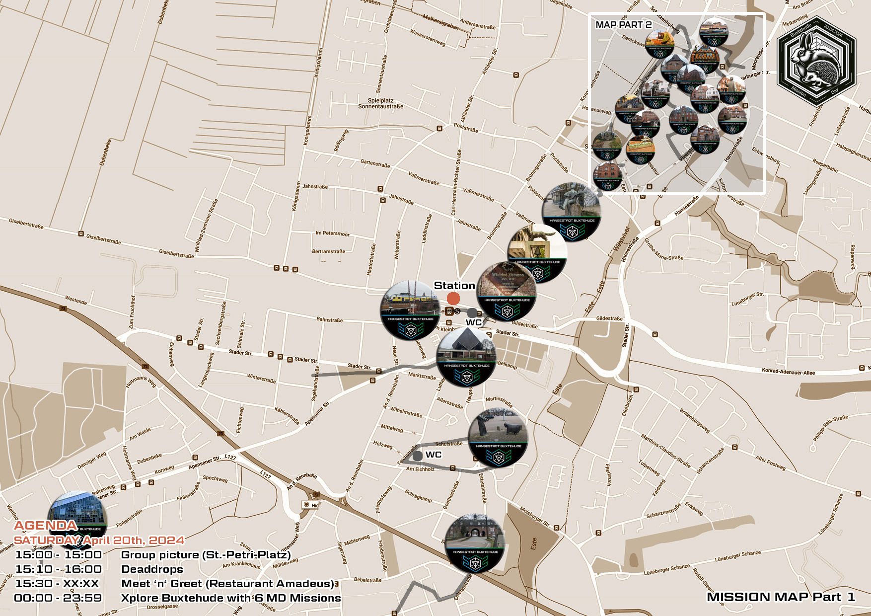 Picture 1 of the printable map for Buxtehude