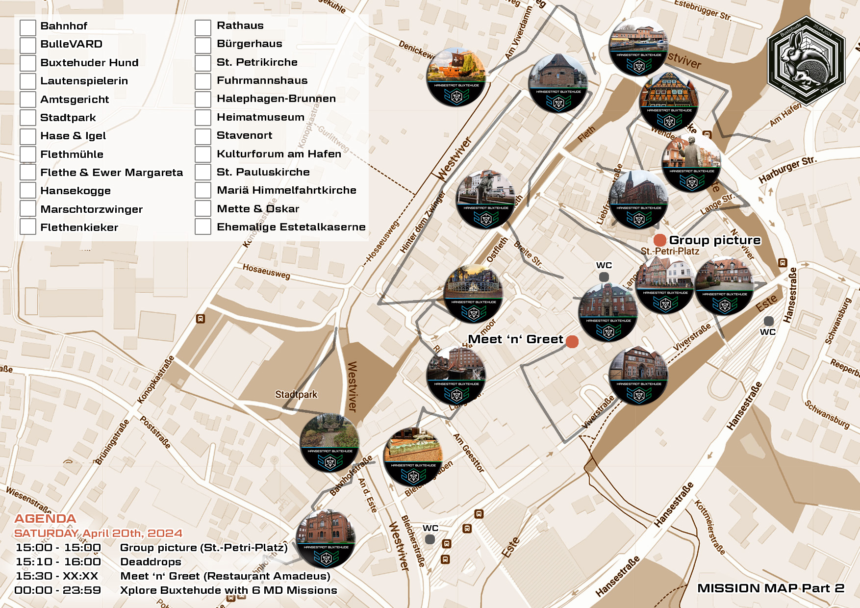 Picture 2 of the printable map for Buxtehude